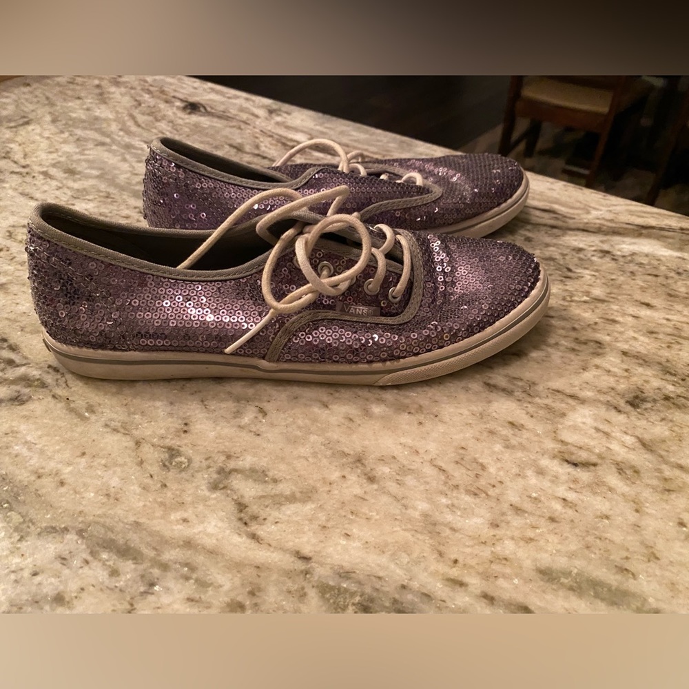 Vans silver sequin shoes